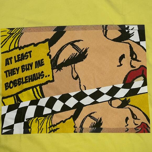 BOBBLEHAUS XL Yellow Graphic Tee Pop Art Print – Sustainable Streetwear - New - Picture 3 of 11